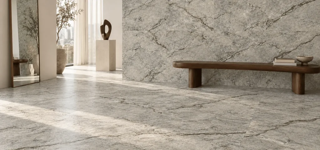gres carisma grey carving mat 60x60 aranzacja 2