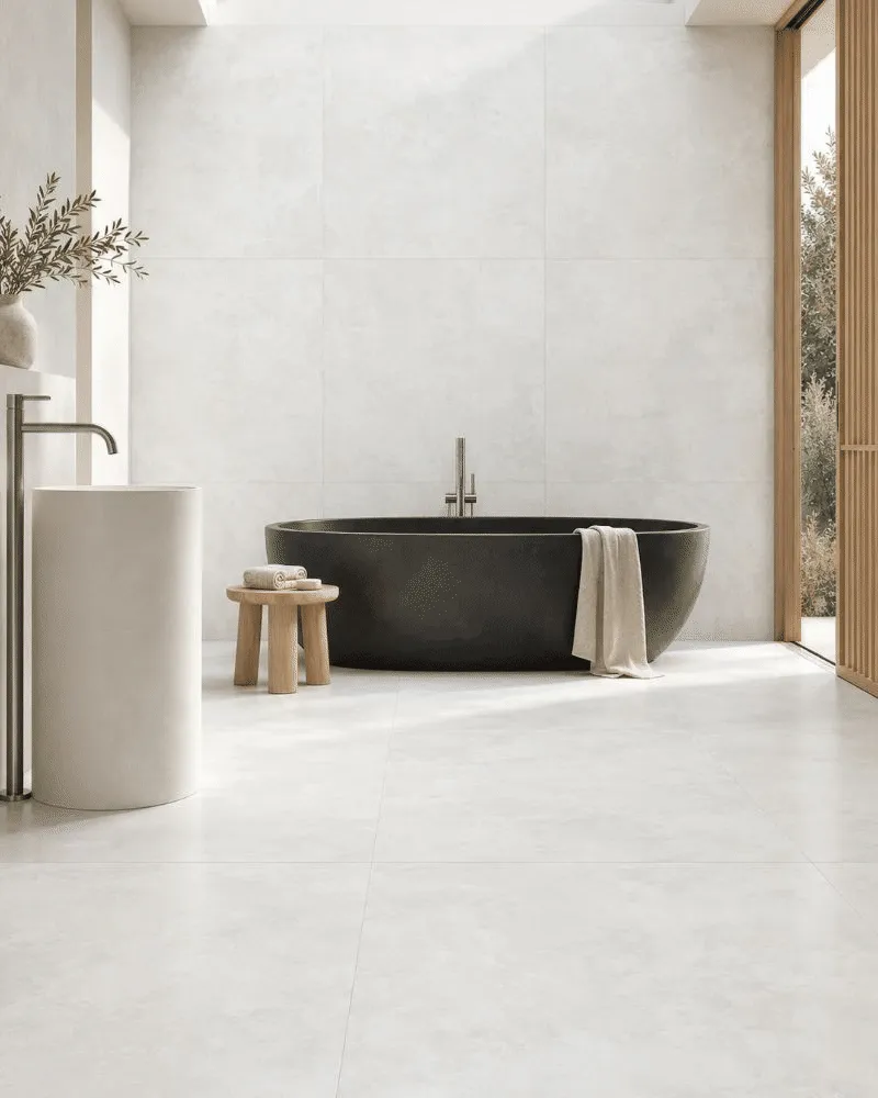 gres koru light grey satin 100x100 aranzacja 3